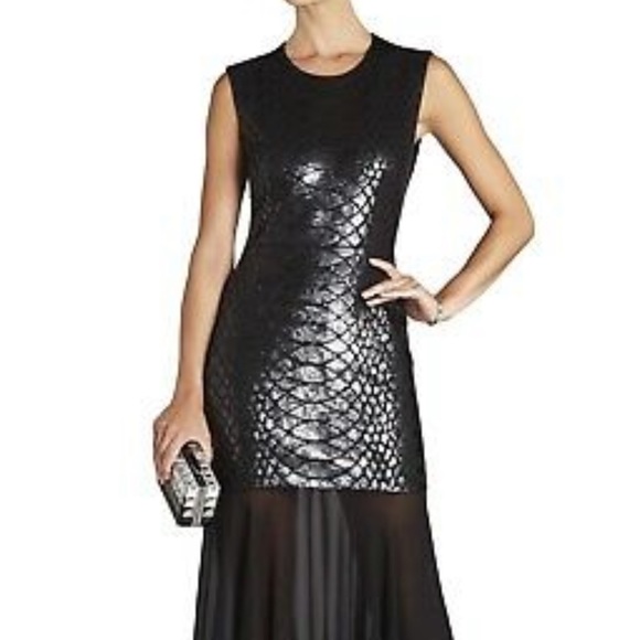 BCBGMaxAzria Dresses & Skirts - NEW BCBG MAX AZRIA BLACK COMBO MARIELLE PYTHON SEQUINED GOWN AHW61C31/L426W
